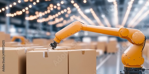 A robotic arm is handling c...