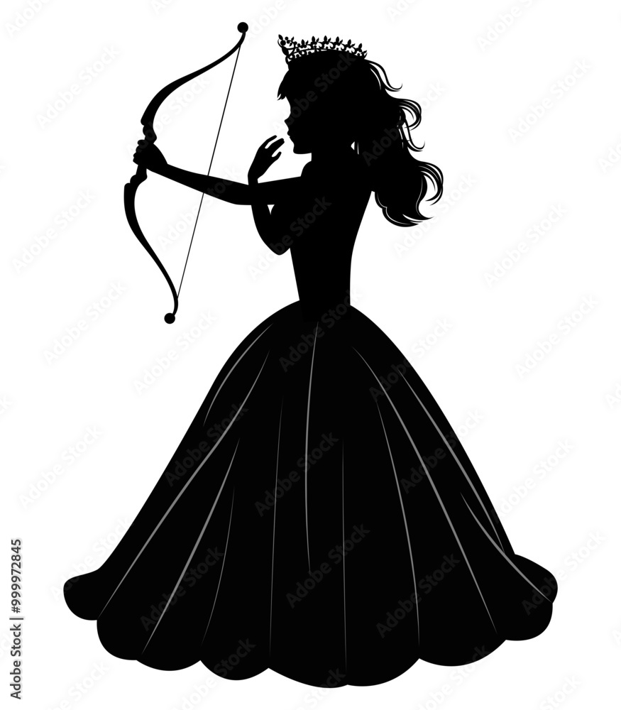Cute Princess Silhouette With Arrow Cute Princess Silhouette With Arrow