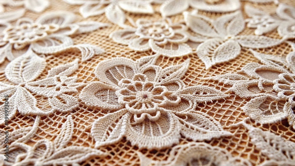 Delicate lace texture showcasing intricate patterns, perfect for backgrounds and design projects Delicate lace texture showcasing intricate patterns, perfect for backgrounds and design projects