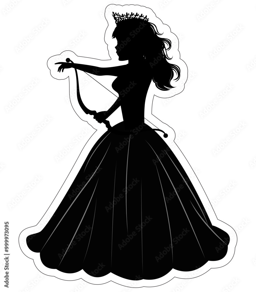 Cute Princess Silhouette With Aroow Cute Princess Silhouette With Aroow