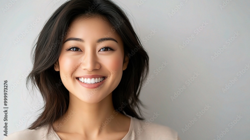 Bright Smiling Woman with Natural Makeup Bright Smiling Woman with Natural Makeup