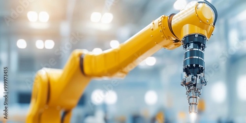 A close-up of a yellow robo...