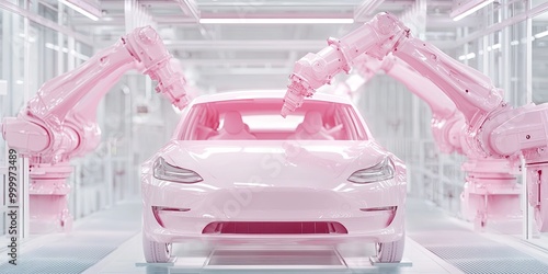 A sleek, futuristic car is ...