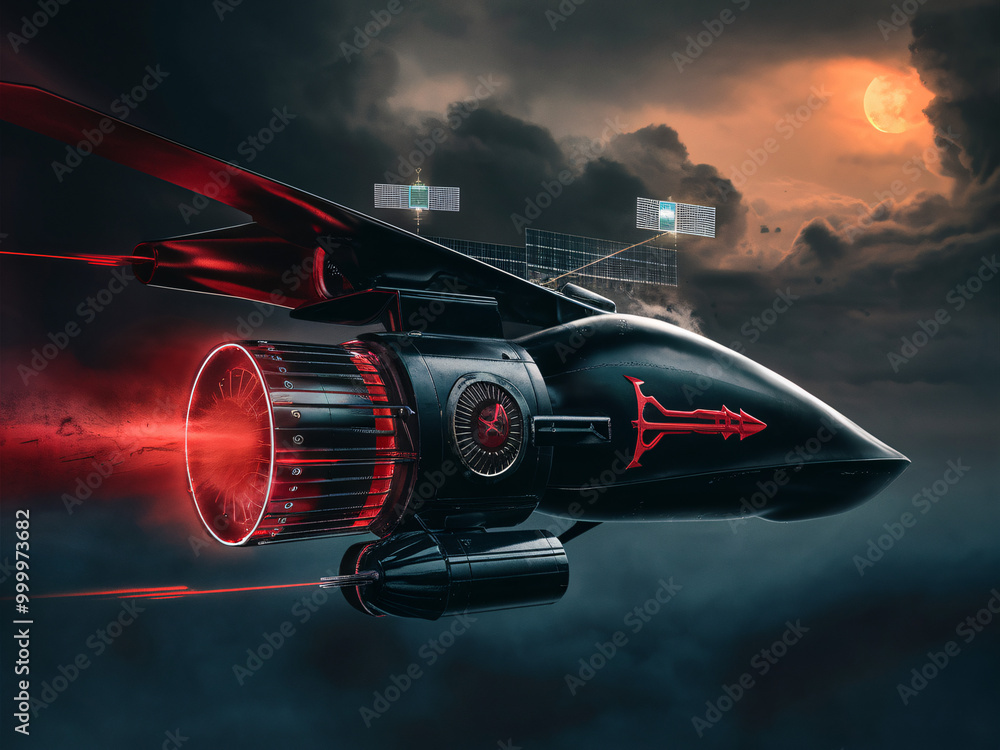 Futuristic Spacecraft in Stormy Skies Futuristic Spacecraft in Stormy Skies