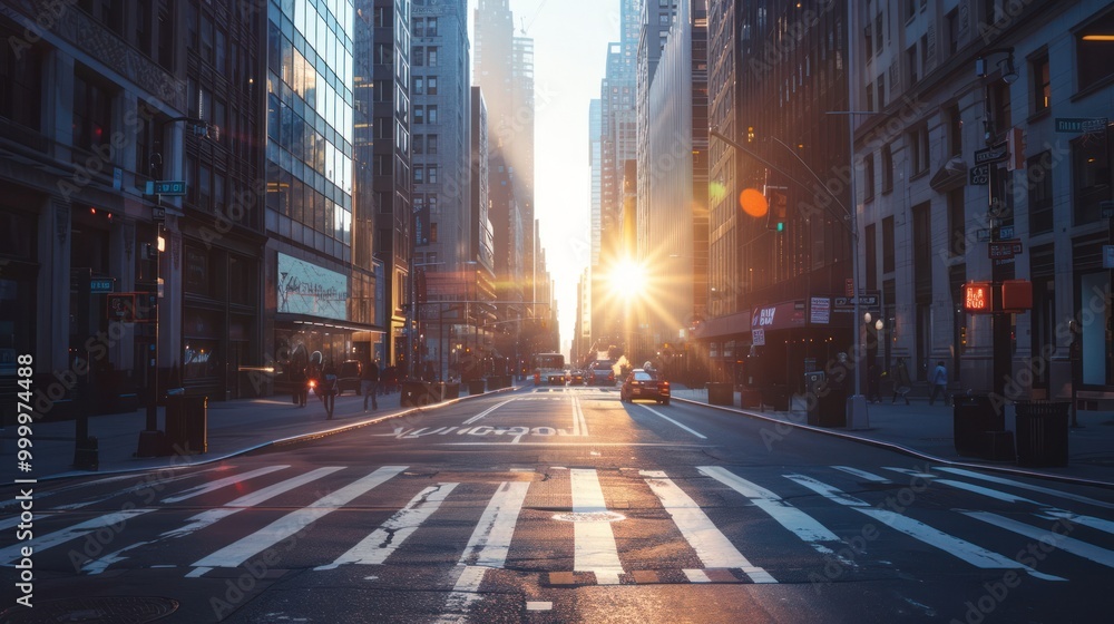 Sunrise Over City Street Sunrise Over City Street