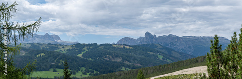 Panorama Sellagruppe und Sassongher mit Skigebiet von Kassian photo