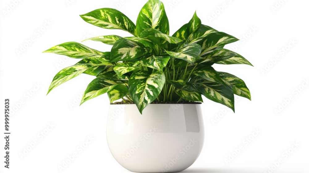 Modern indoor plant on white background Modern indoor plant on white background