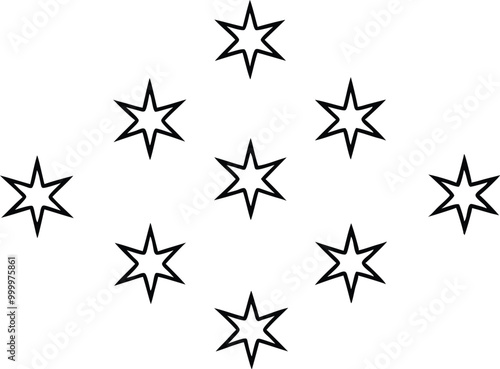 black and white stars