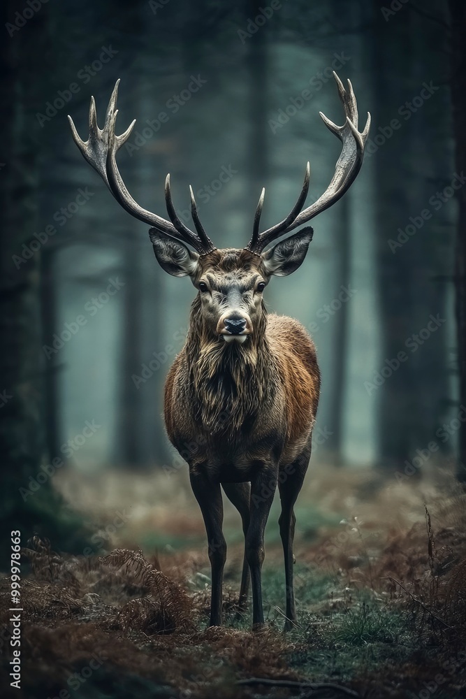 Fototapeta premium Deer, Animal, Nature, Wildlife, Deer Animal.generative ai