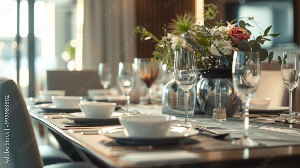 Elegant Table Setting with Flowers Elegant Table Setting with Flowers