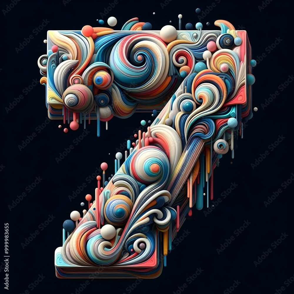 abstract colorful number 7 abstract colorful number 7