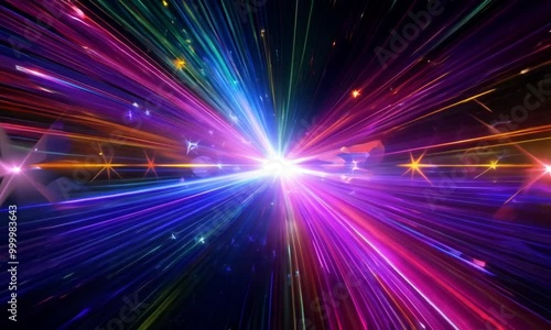 Wallpaper Mural This design is beautiful and dynamic, featuring bright, colorful rays of light and sparkling stars. these elements create interesting visuals Torontodigital.ca