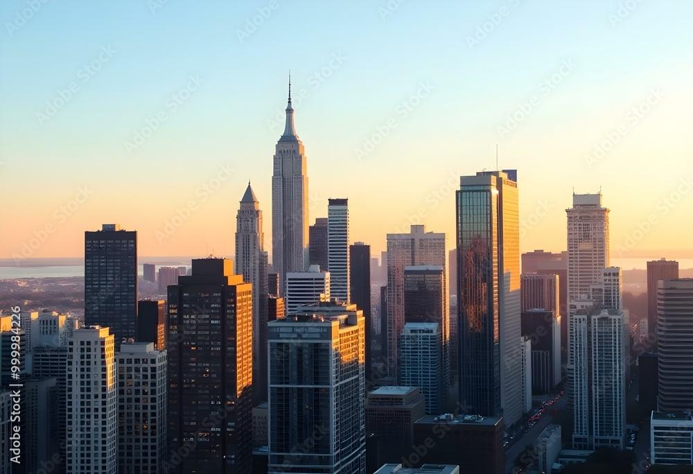 Fototapeta premium cityscape at sunset