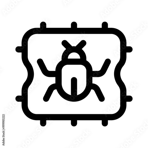 cpu bug icon with line style, perfect for user interface projects