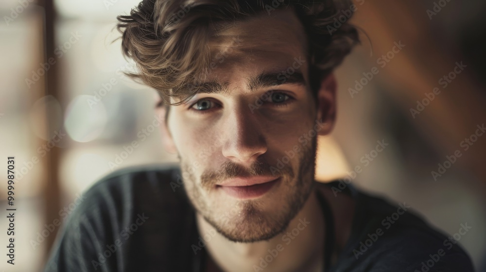 A cheerful, close-up portrait of a smiling man in a casual setting, highlighting his friendly and approachable demeanor. A cheerful, close-up portrait of a smiling man in a casual setting, highlighting his friendly and approachable demeanor.
