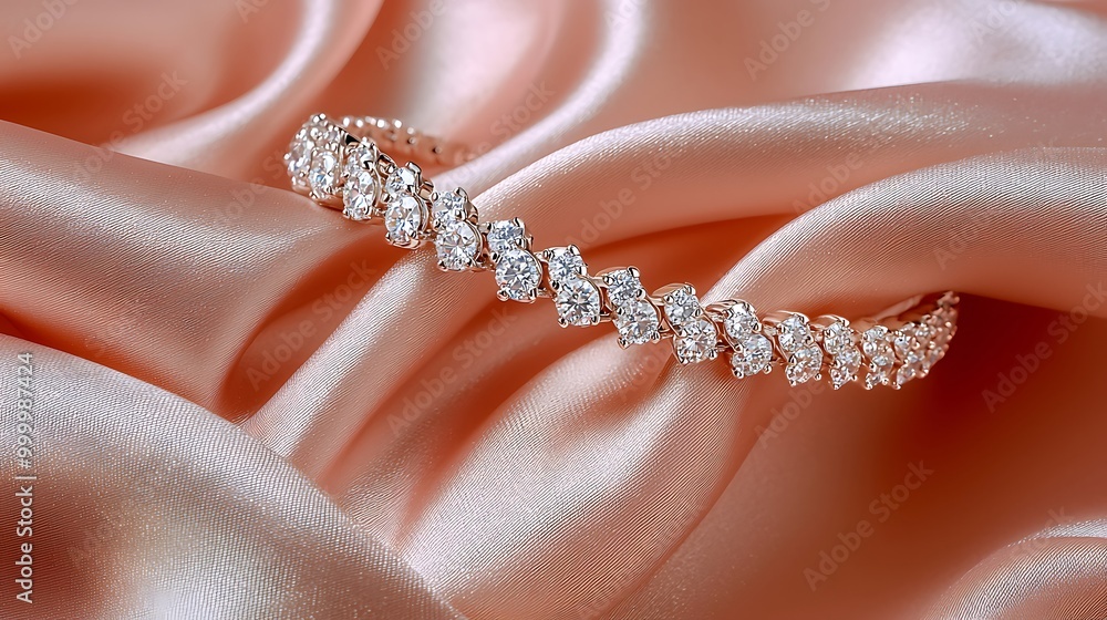 Elegant Diamond-Studded Bracelet Display Elegant Diamond-Studded Bracelet Display