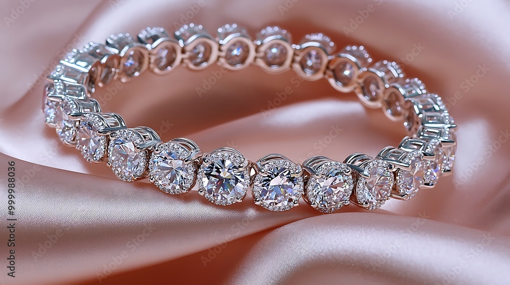 Luxurious Diamond-Studded Bracelet Display Luxurious Diamond-Studded Bracelet Display
