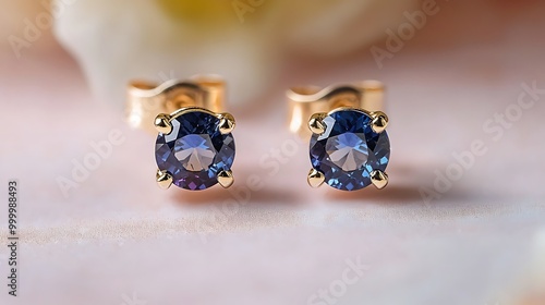 Sparkling Sapphire Earrings Displayed Elegantly