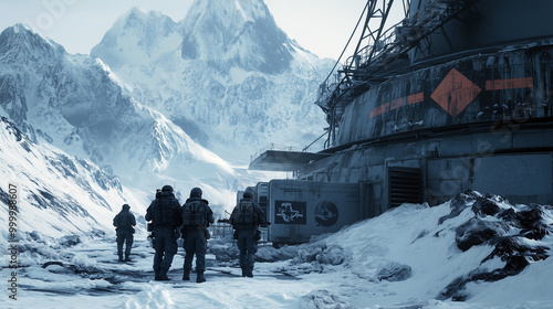 Winter Research Station Silhouette