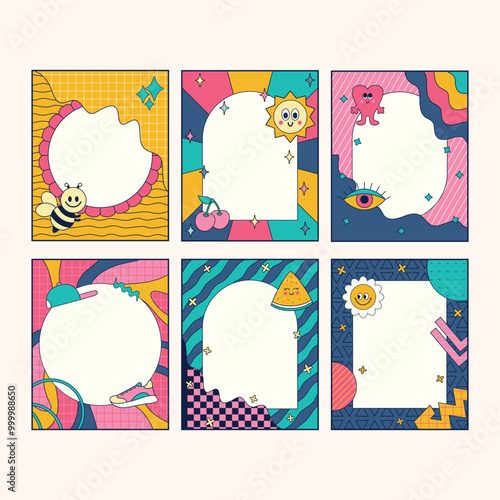 Set of retro frame vector
