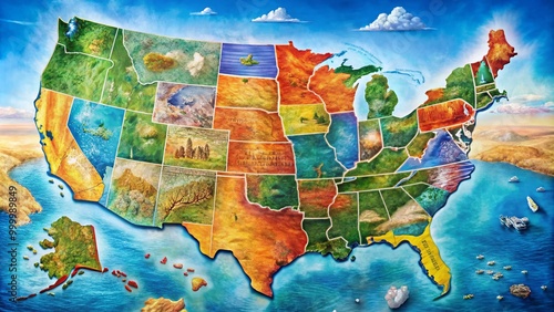 Detailed Map of the United States Highlighting Major Cities and Geographic Features for Reference