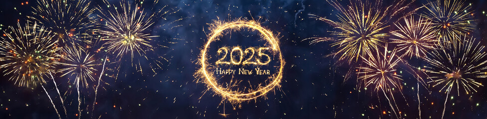 Happy New Year 2025 Wide Angle web banner.