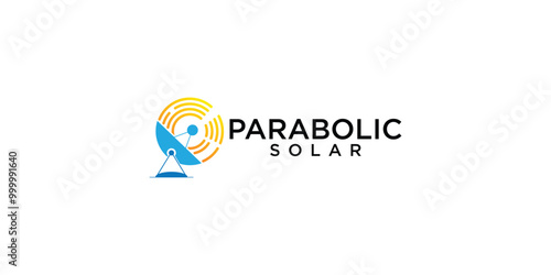 Creative parabolic solar logo design with modern concept premium vector