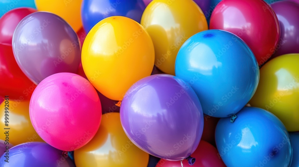 A vibrant collection of colorful balloons, showcasing a spectrum of hues, adding a cheerful and festive touch to any gathering. A vibrant collection of colorful balloons, showcasing a spectrum of hues, adding a cheerful and festive touch to any gathering.