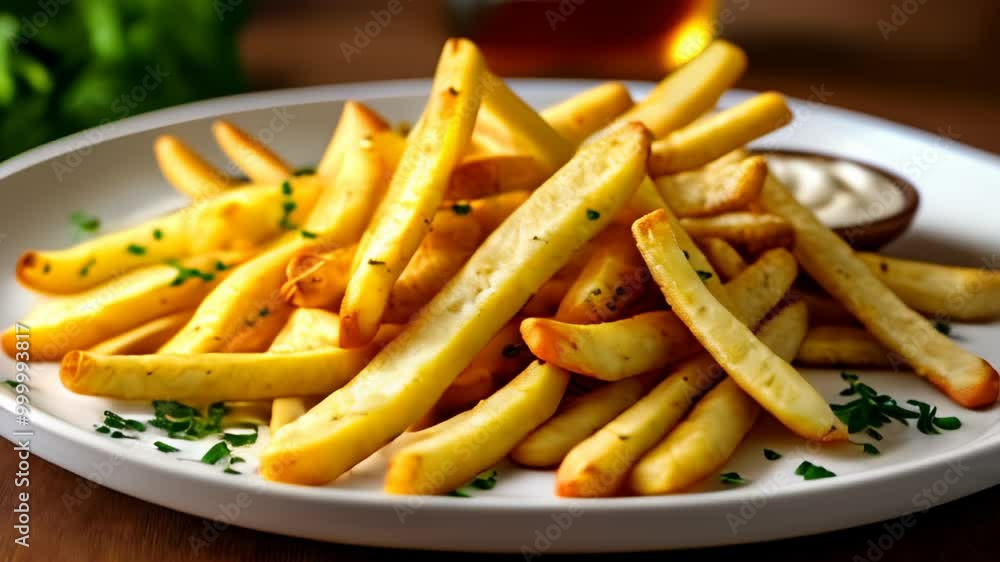 Crispy golden fries perfectly seasoned and ready to be savored Crispy golden fries perfectly seasoned and ready to be savored