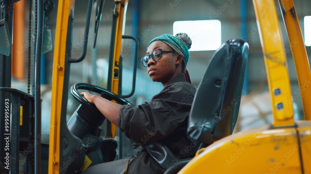 An individual operates a forklift in an industrial warehouse setting, exuding confidence and skill in their work environment. An individual operates a forklift in an industrial warehouse setting, exuding confidence and skill in their work environment.