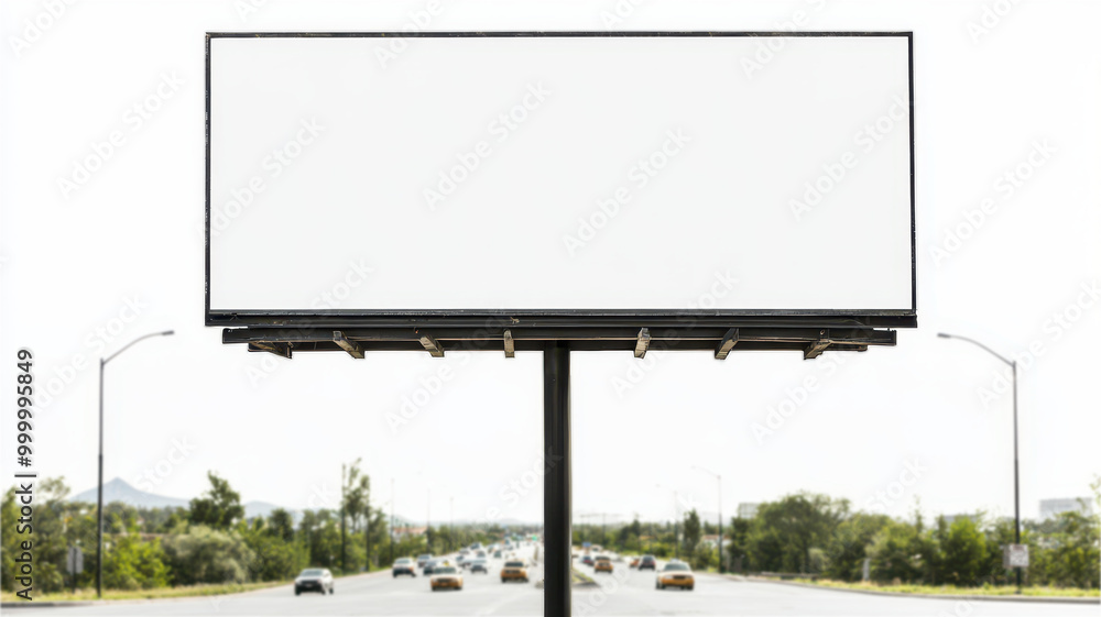 Obraz premium Empty Billboard at Busy Intersection
