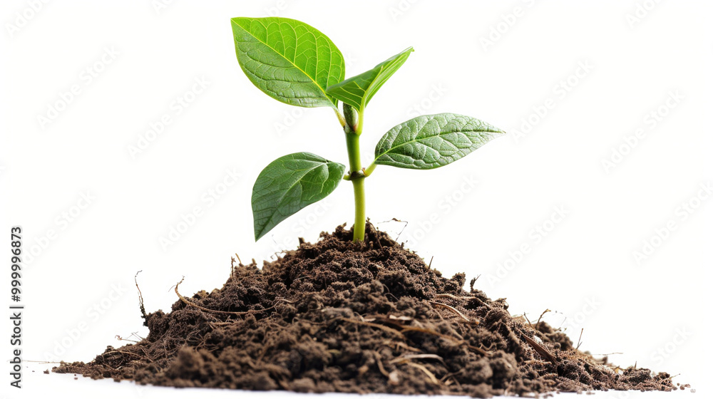 tree growth in the ground tree growing isolated white background tree growth in the ground tree growing isolated white background