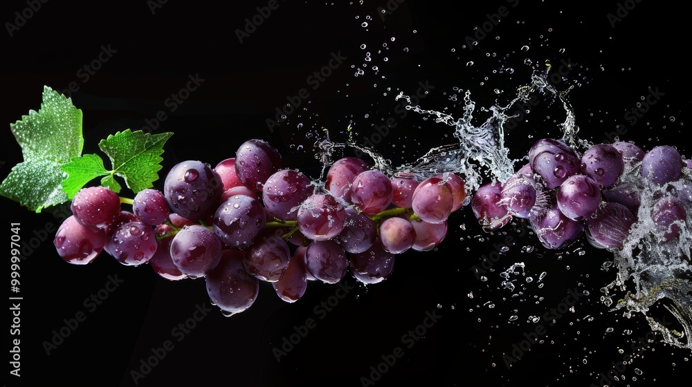 Fresh grape fruit with water splashes Fresh grape fruit with water splashes