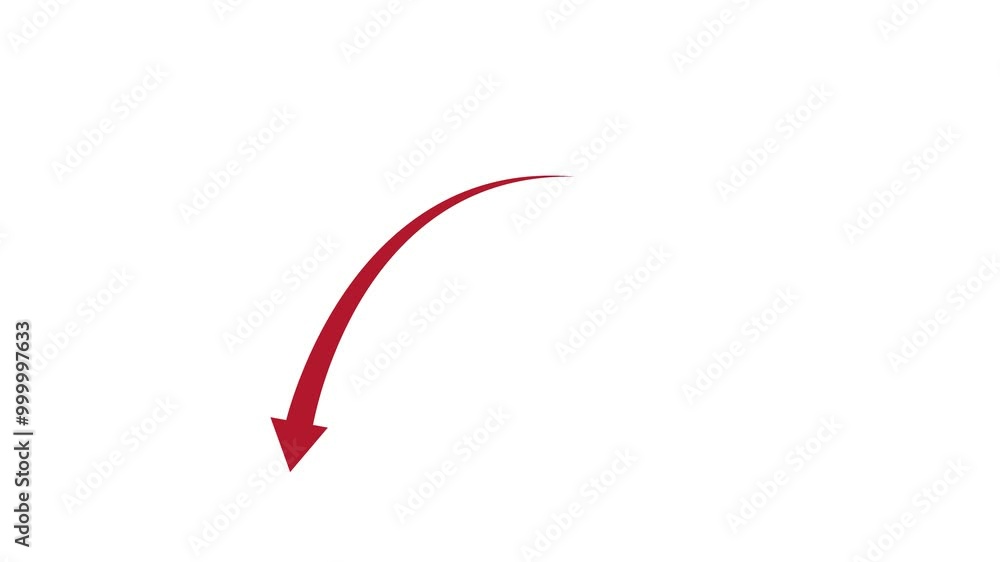 Business down arrow and graph chart animation. Success concept business line arrow, Red arrow down concept animation. Business down arrow and graph chart animation. Success concept business line arrow, Red arrow down concept animation.