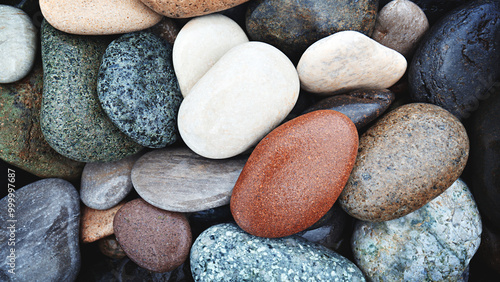 abstract background with wet round pebble stones