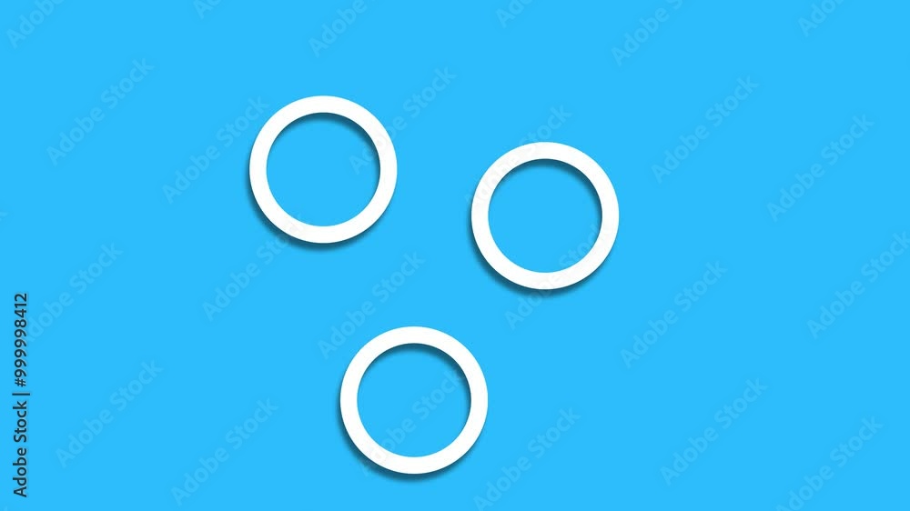 Rotating three circle combination icon. Three overlapping circles animation. line art motion background. Rotating three circle combination icon. Three overlapping circles animation. line art motion background.