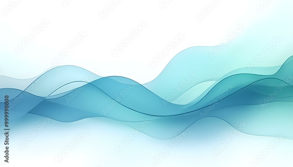 Blue Gradient Abstract Waves on a White Backdrop Blue Gradient Abstract Waves on a White Backdrop