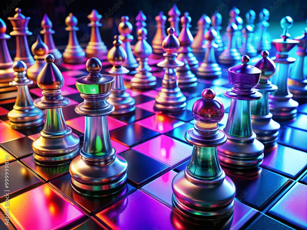 Digital Chess Board with 3D Pieces and Modern Design for Strategic Gameplay and Competition Digital Chess Board with 3D Pieces and Modern Design for Strategic Gameplay and Competition