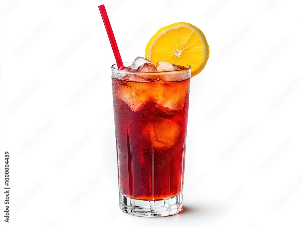 Singapore Sling Coktail isolated on white background