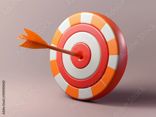 target with arrow in 3d model for marketing targets