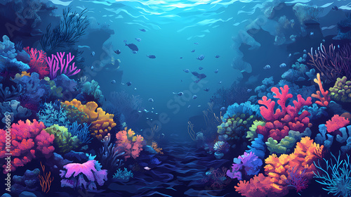 Wallpaper Mural An underwater kingdom with coral reefs . ai generated. Coral Garden. Illustration Torontodigital.ca