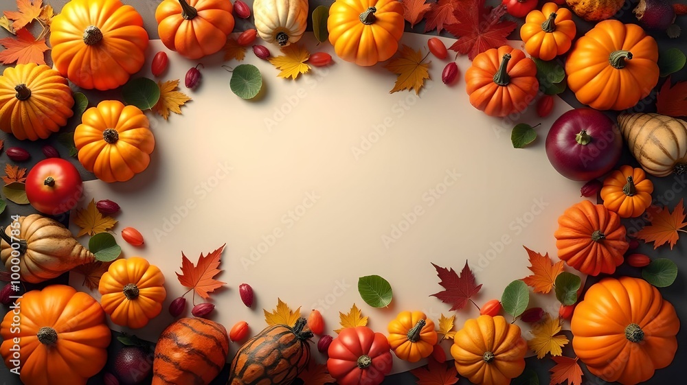 Thanksgiving banner, Halloween decoration, background, empty space in the center, place for text. Thanksgiving banner, Halloween decoration, background, empty space in the center, place for text.
