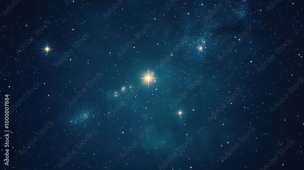Fototapeta premium An enchanting night sky with the Phoenix constellation glowing brightly, symbolizing rebirth in the vast cosmic expanse