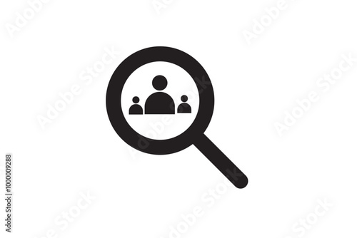 Hiring loupe icon. We are hiring with magnifier glass icon. Job candidate symbol. Find job sign. Hiring loupe icon set. Stock vector illustration