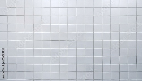 White tiles in the bathroom. Ceramic wall texture in the kitchen. Clean floor surface. Modern simple interior in a swimming pool or toilet. 