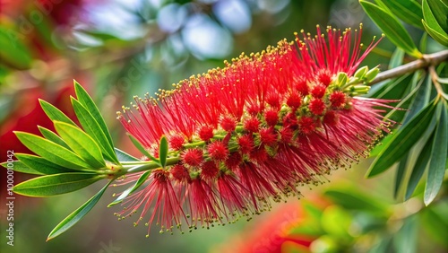 Inflorescence of the Bottlebrush Callistemon viminalis photo