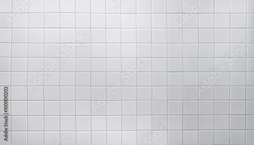 White tiles in the bathroom. Ceramic wall texture in the kitchen. Clean floor surface. Modern simple interior in a swimming pool or toilet. 