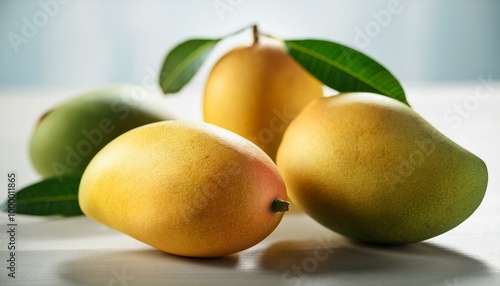 Mango white backgrounds, fresh and organicr make juice; selective focus photo