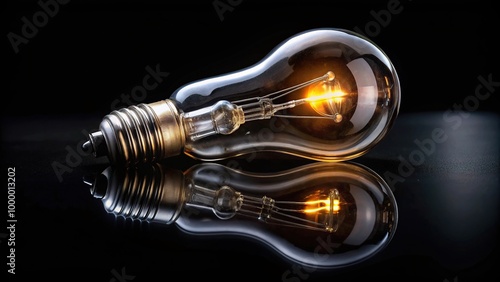 Wallpaper Mural Interesting light bulb reflecting on black background Torontodigital.ca