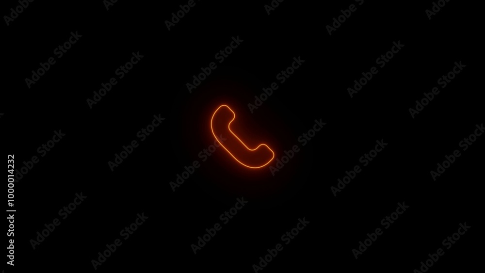 Glowing neon calling icon illustration. Glowing neon calling icon illustration.